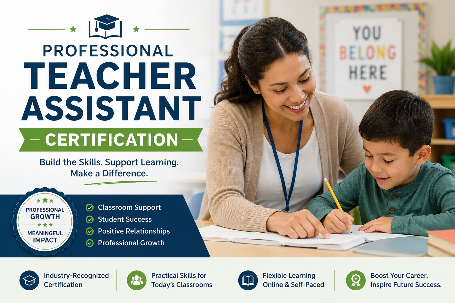 Professional Teacher Assistant Certification : Practical Classroom Skills for Modern Education Support Professionals